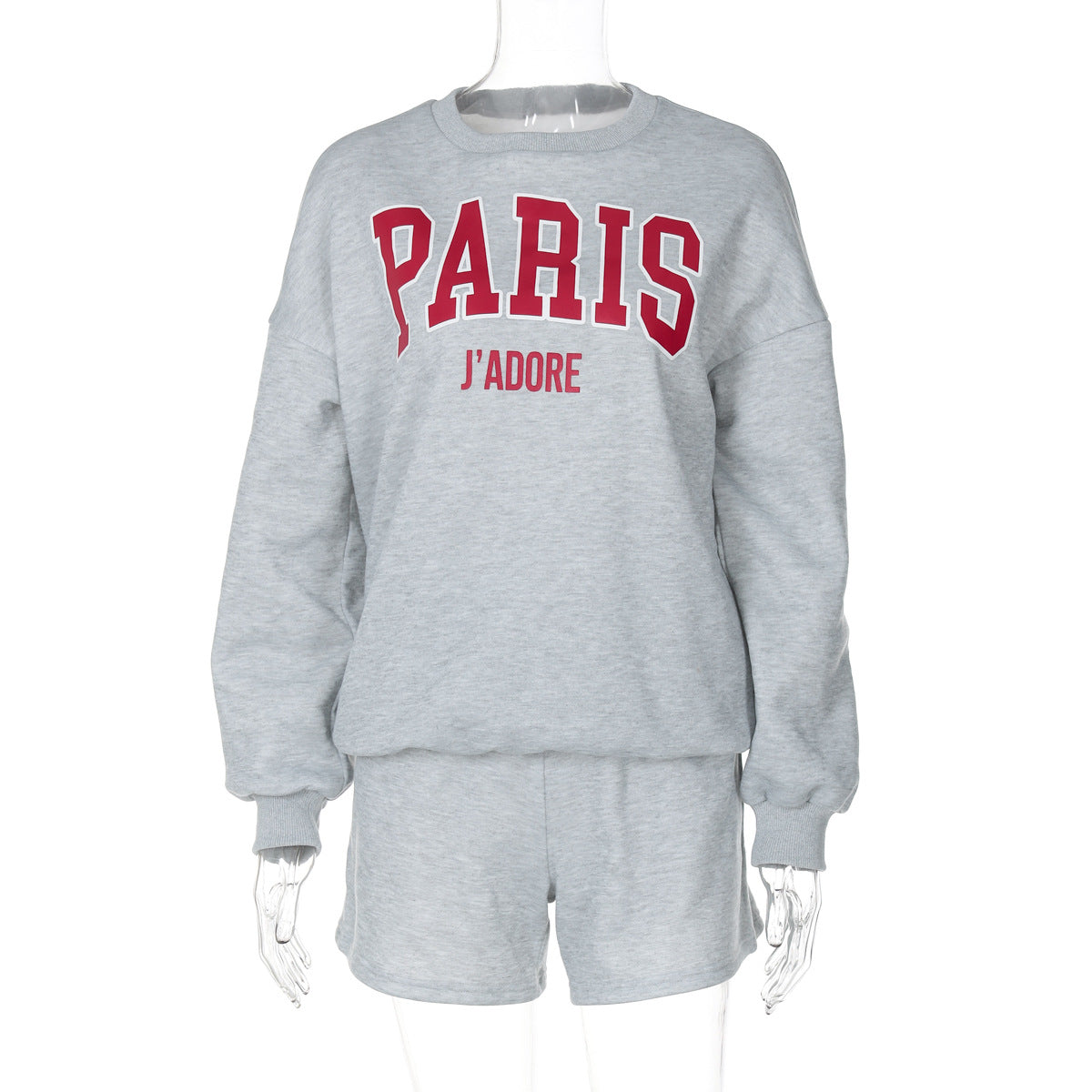 Printed Sweater Two Piece Set Autumn Winter Long Sleeve Round Neck Set
