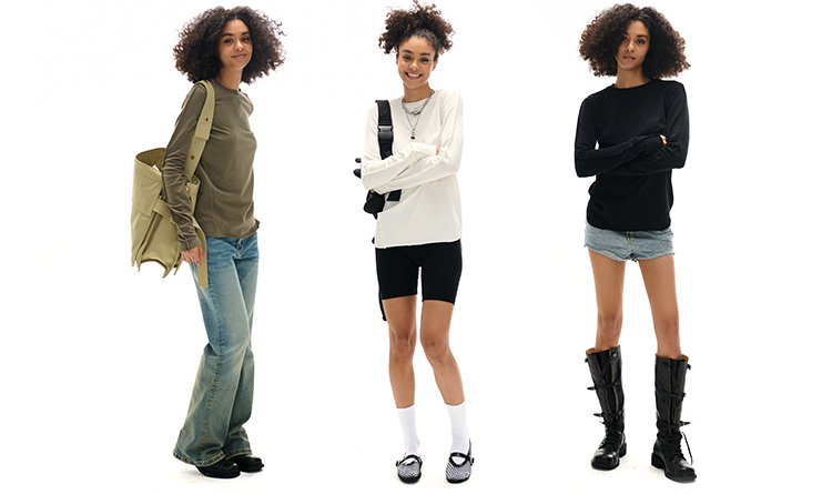 Round Neck Slim Fit Long Sleeve T-shirt