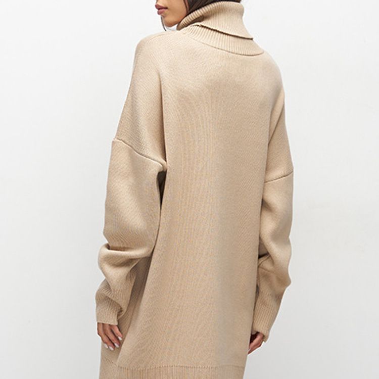Autumn Winter Turtleneck Sweater Mid Length Thickened Russia Long Sleeved Knitwear