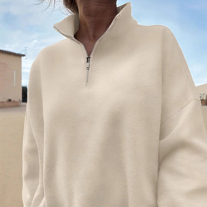 Sweatshirt Outdoor Autumn Winter Loose Long Sleeve Sweatershirt Half Zipper