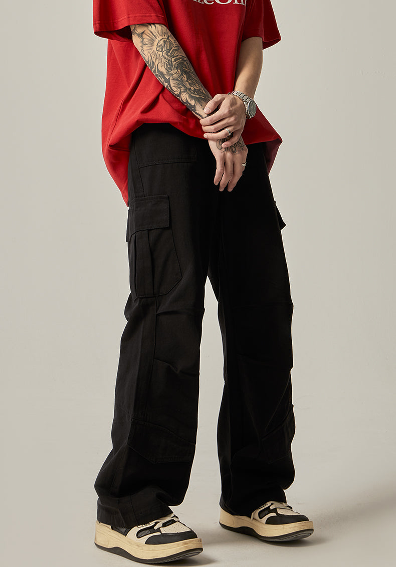 Brown Military Wide Cargo Pants