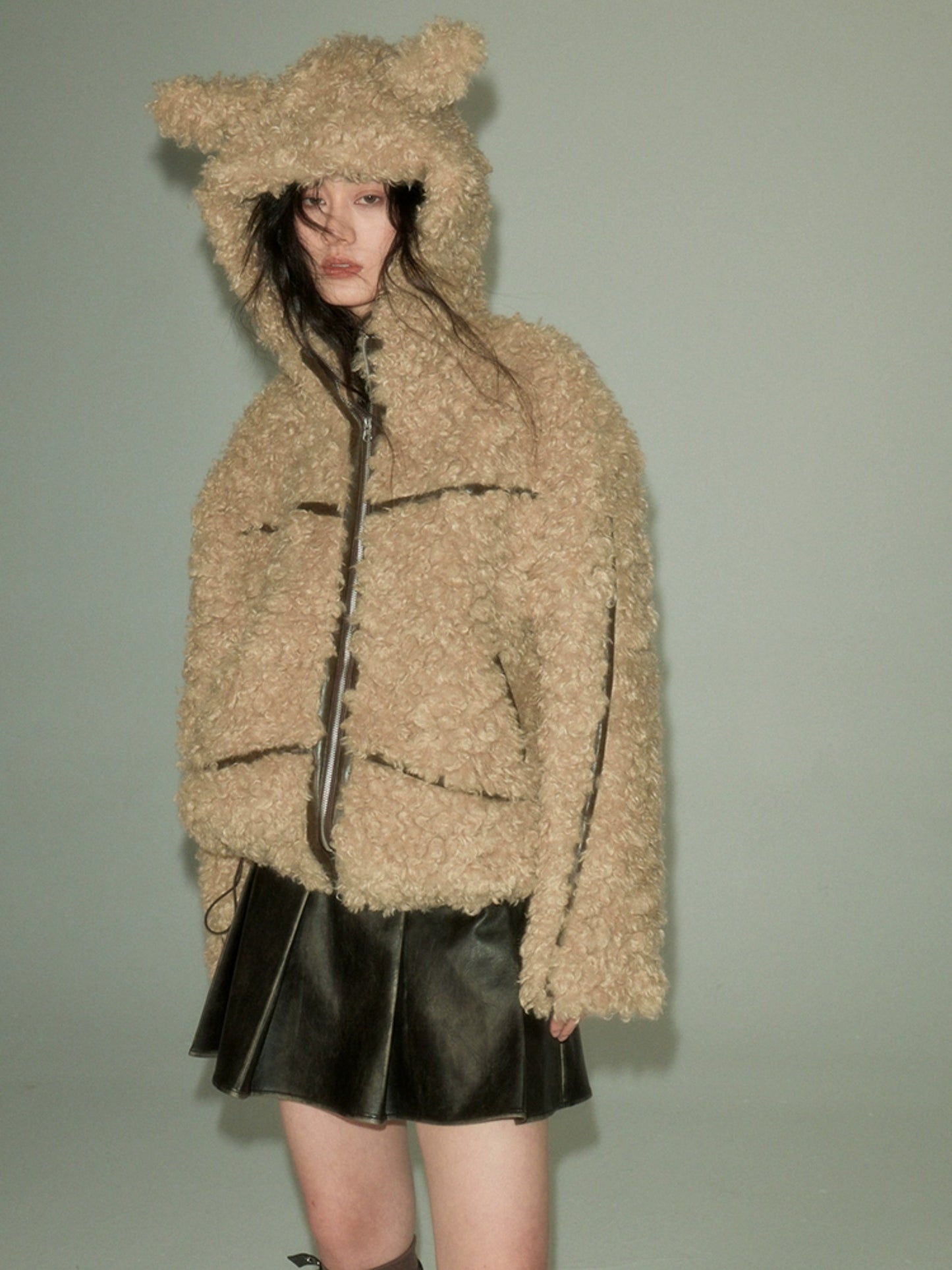 Sustainable Rabbit-eared Fur Coat