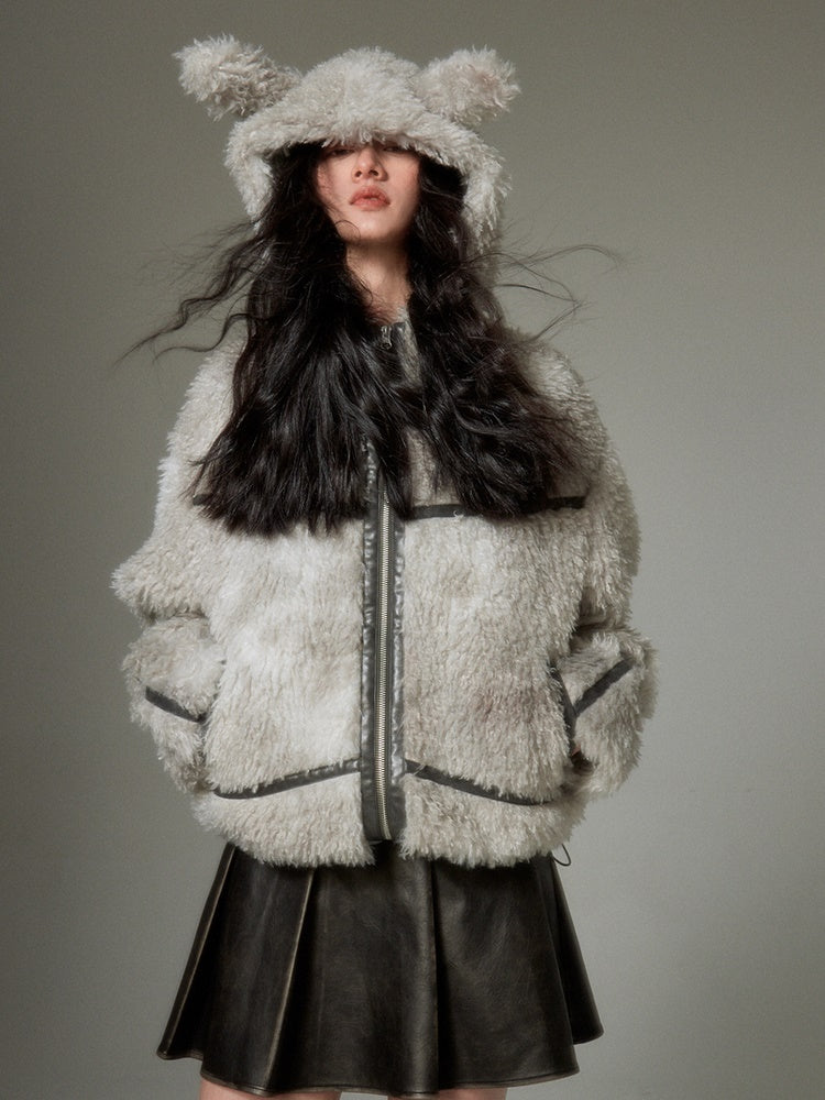 Sustainable Rabbit-eared Fur Coat