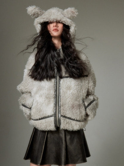 Sustainable Rabbit-eared Fur Coat