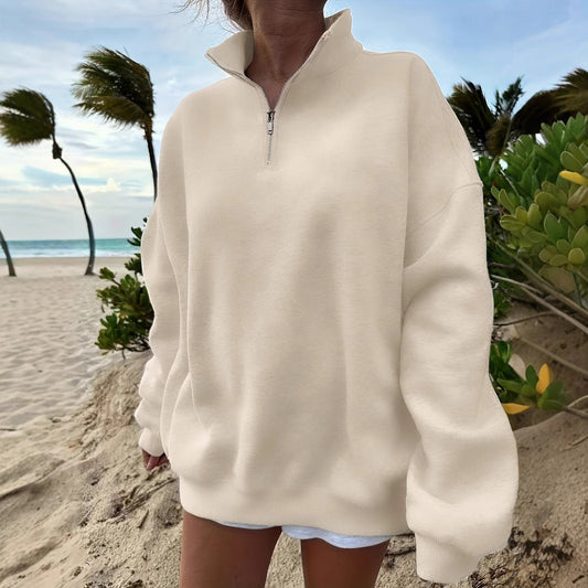 Sweatshirt Outdoor Autumn Winter Loose Long Sleeve Sweatershirt Half Zipper