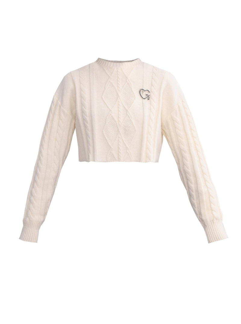 Cg Diamond Knit Cropped Sweater