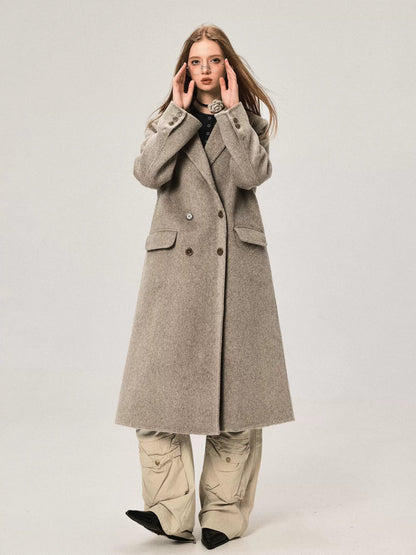Mid-length Regular Shoulder Wool Coat