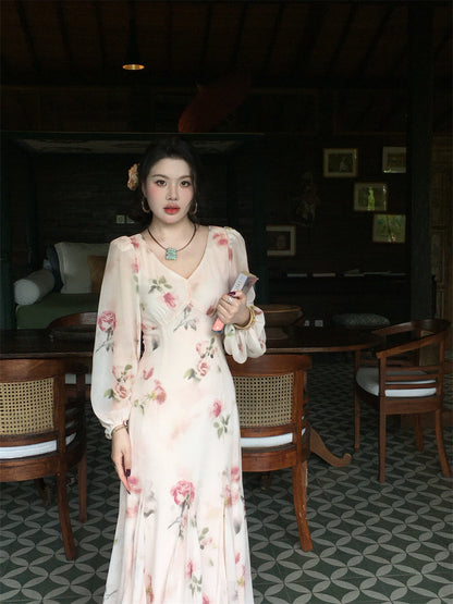 Soft Peach Mist Maxi Dress Gentle Romantic Look for Springsummer Gunne Sax Dress