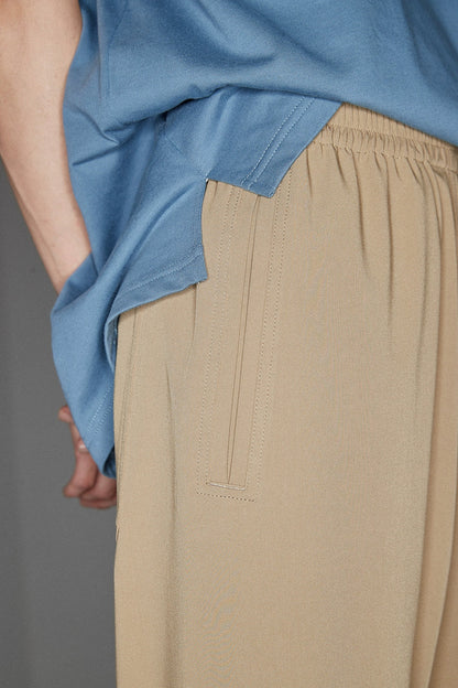 Side Seam-free Elastic Waist Cropped Pants