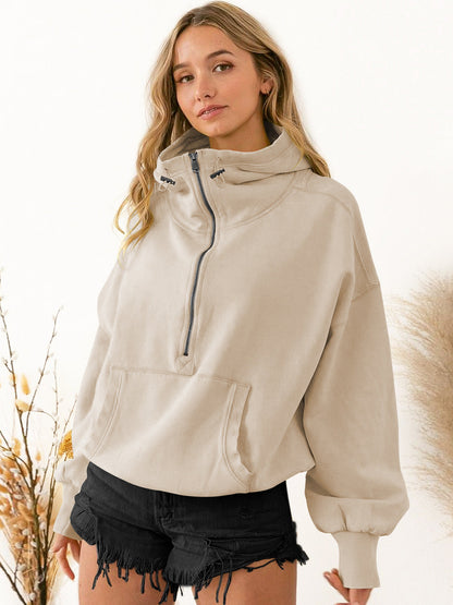 Hooded Sweatshirt Clothing Tide Brand Sports Hoodie Zipper Drawstring Long Sleeve Top