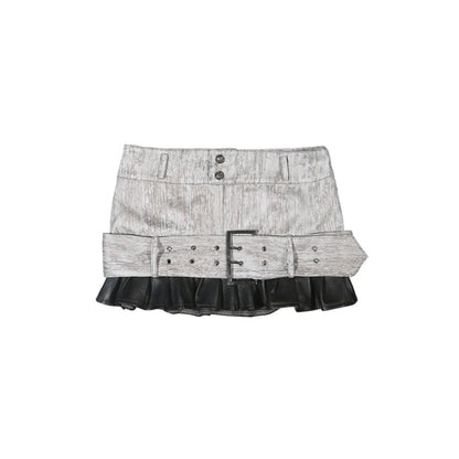 Ariadnaw Grunge Layered Mini Skirt With Matching Leg Warmers - Gray/black ()
