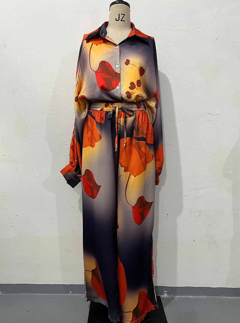 Summer Positioning Print Top Wide Leg Pants Twet Clothing
