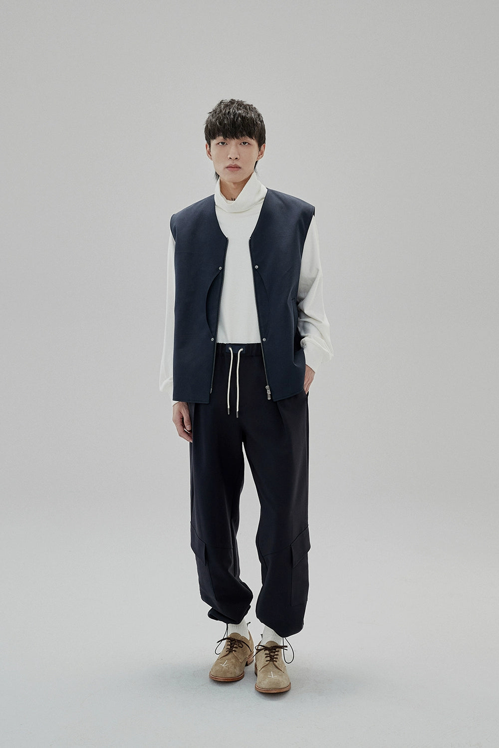 Draping Drawstring Cargo Pants