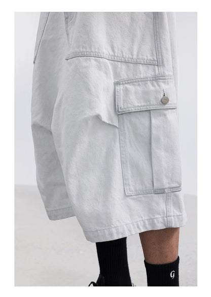 Wide-leg Cargo Capri Pants