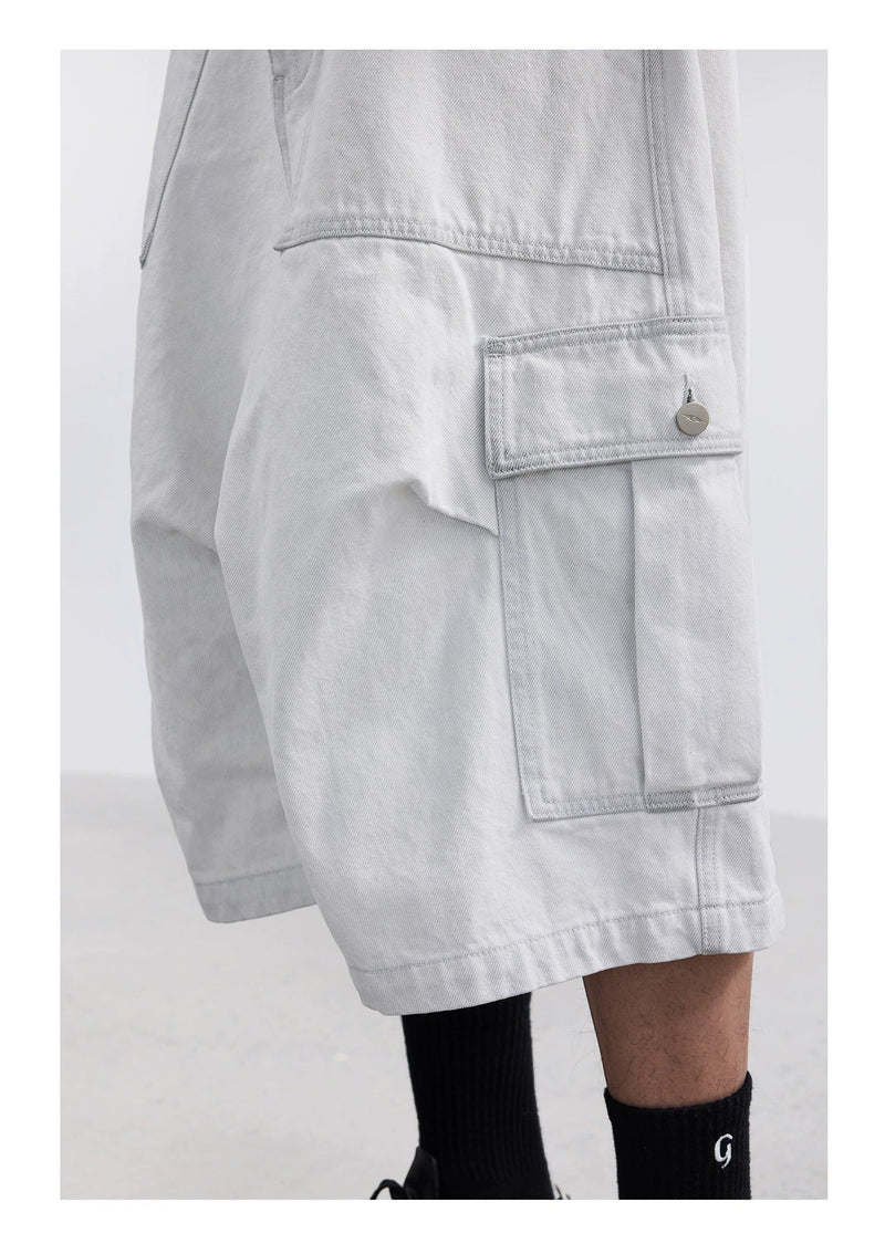 Wide-leg Cargo Capri Pants
