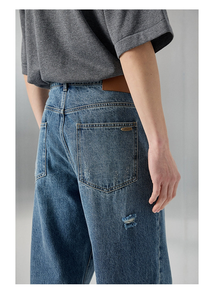 Distressed Patchwork Cropped/short Pants