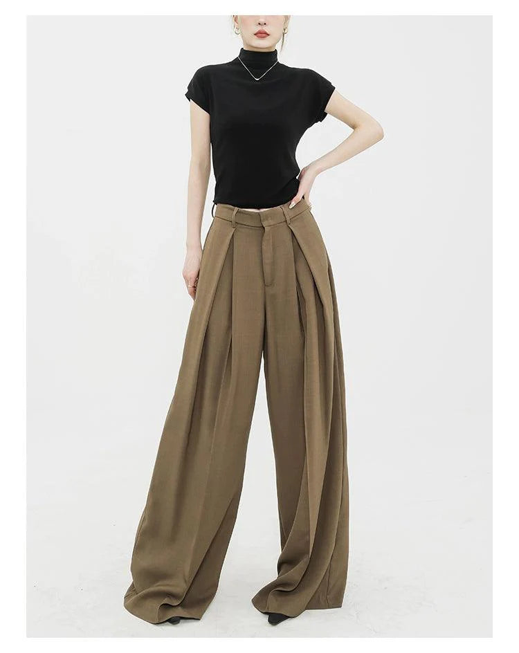 Dramatic Noir Wide-leg Palazzo Pants