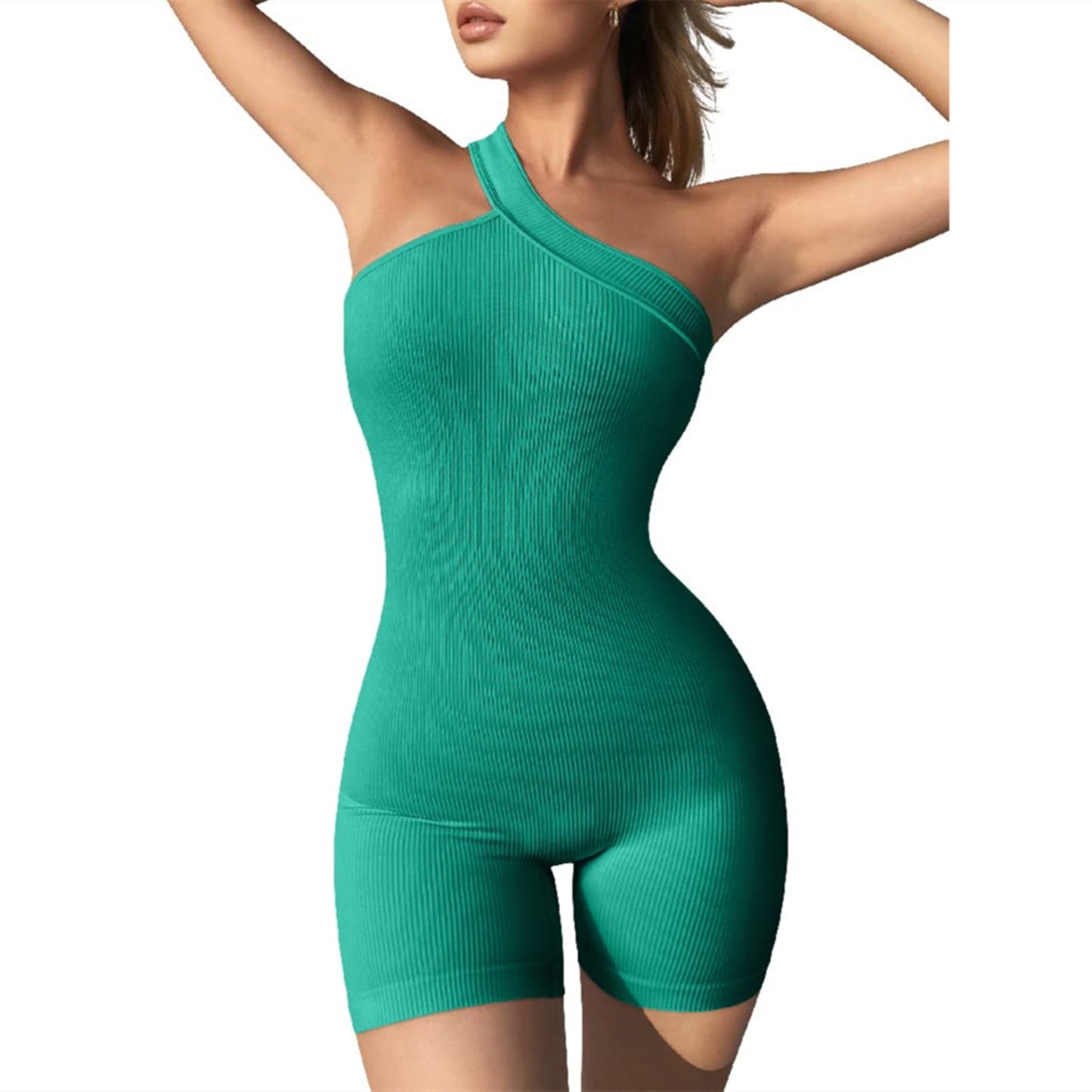 Clothing Jumpsuit Autumn Winter Thread Shoulder Sleeveless Slim Fit Hip Raise Siamese Shorts