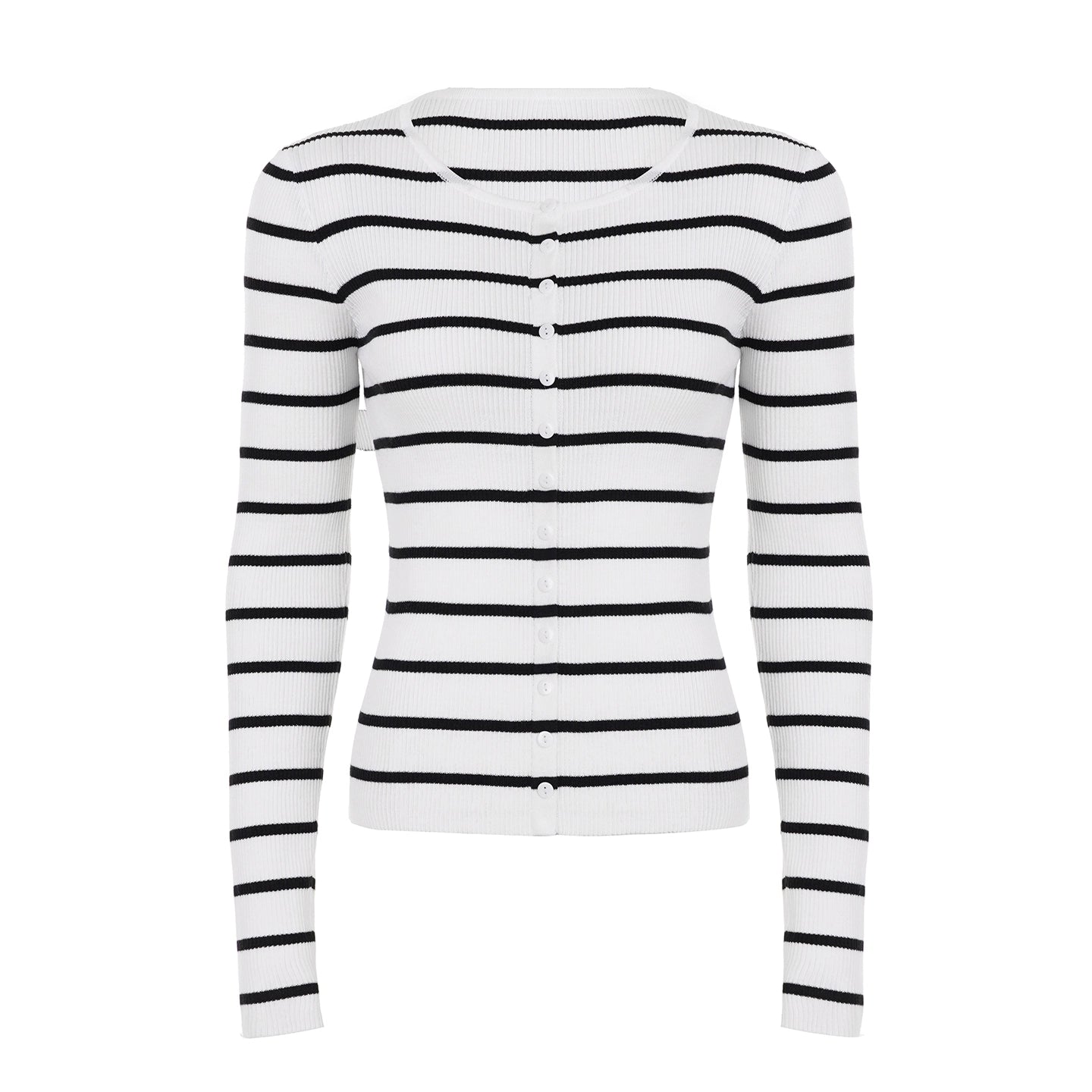 Joyanna Striped Cropped Knit Cardigan