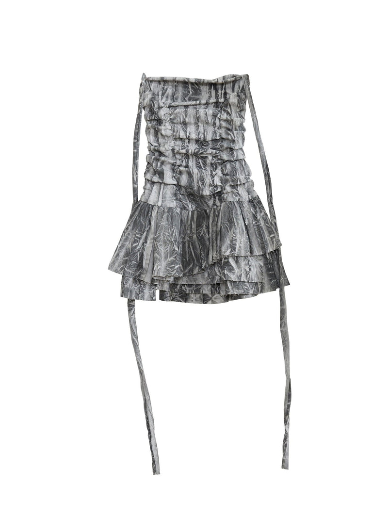 Tie-dye Elastic Tube Top Jumpsuit Dress