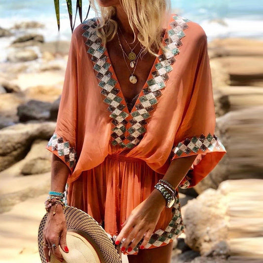 Summer Beach Printing Clothing Bohemia Jumpsuit