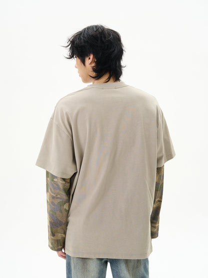 Layered Camo Sleeve T-shirt