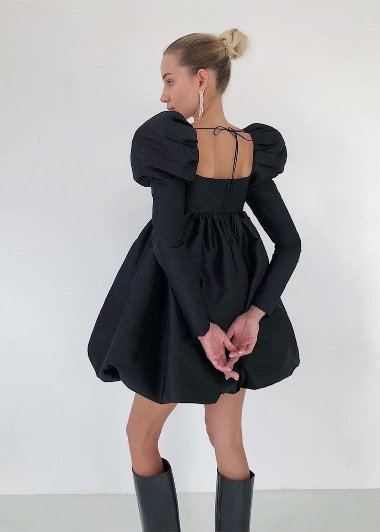 Opulent Puff-sleeve Mini Dress