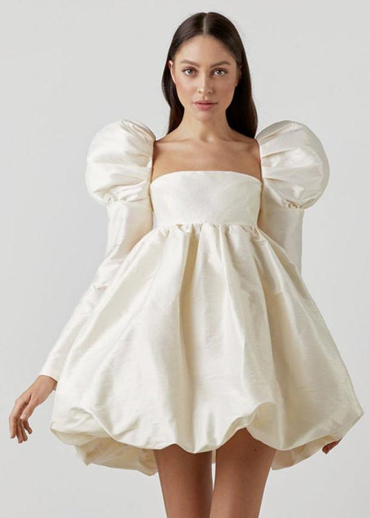 Opulent Puff-sleeve Mini Dress