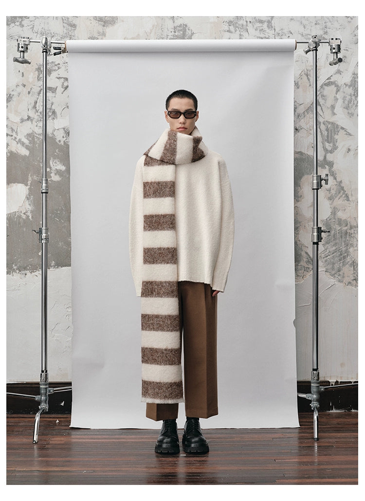 Straight-cut Oversized Crew Neck Sweater