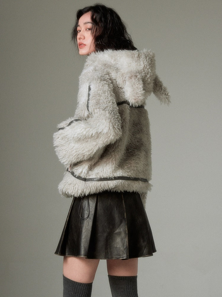 Sustainable Rabbit-eared Fur Coat