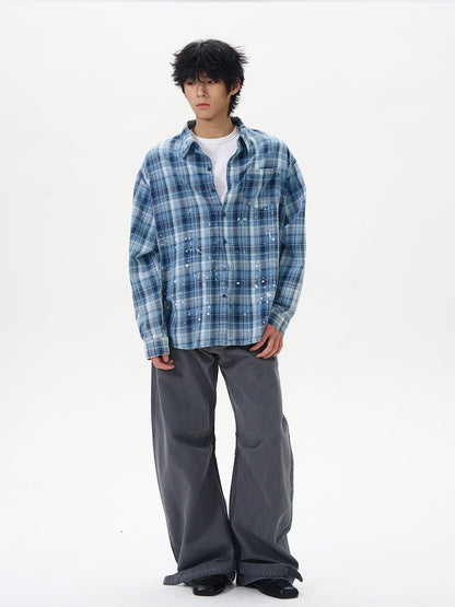 Khaki High-waist Wide-leg Canvas Pants