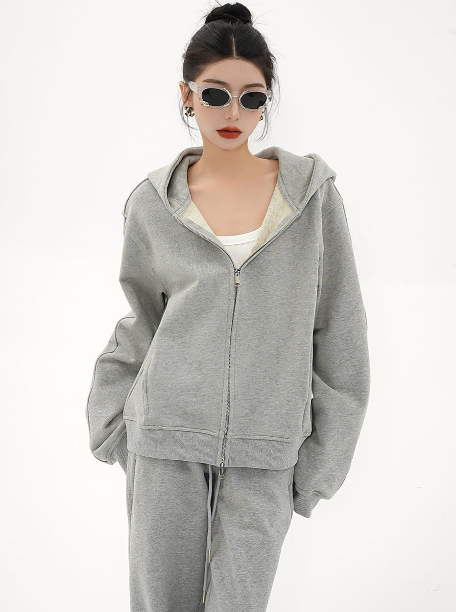 Oversized Zip-up Hoodie - Relaxed Fit Sweatshirt Jacket