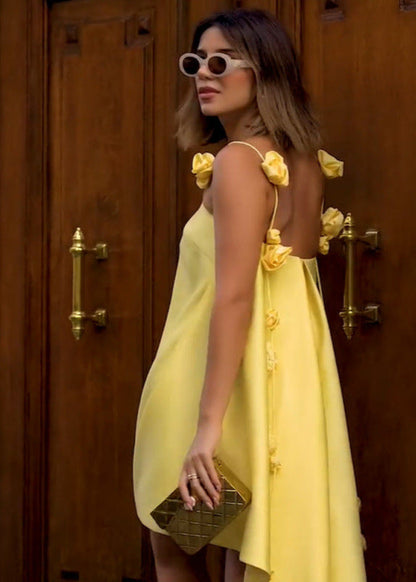 Aurora - Accent Open-back Mini Dress