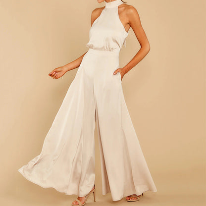 Jumpsuit Spring Summer Color Off-the-shoulder Jumpsuit