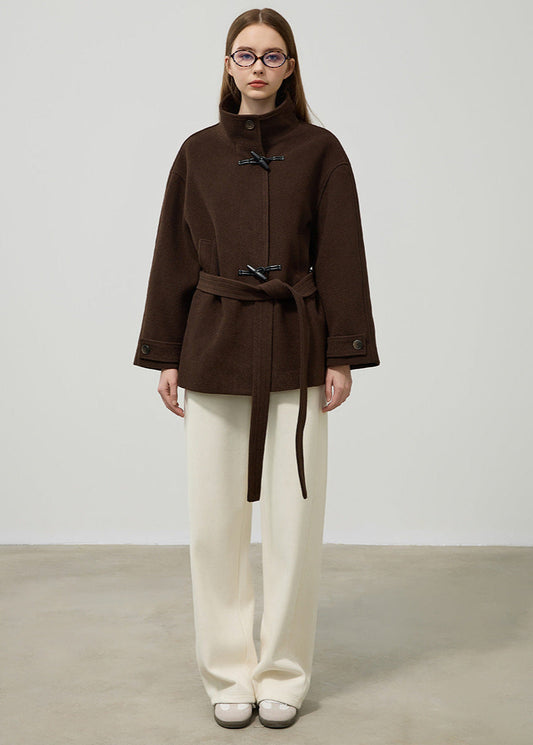 Fiona - Belted Wool Toggle Coat