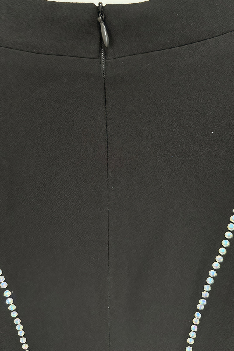 Luxrtp Black Rhinestone Maxi Dress