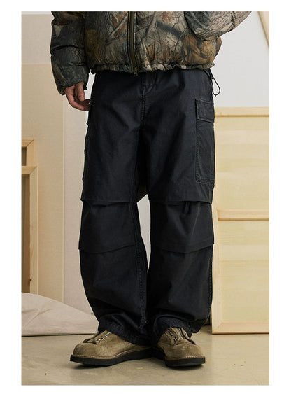 Straight-leg Multi-pocket Loose Pants