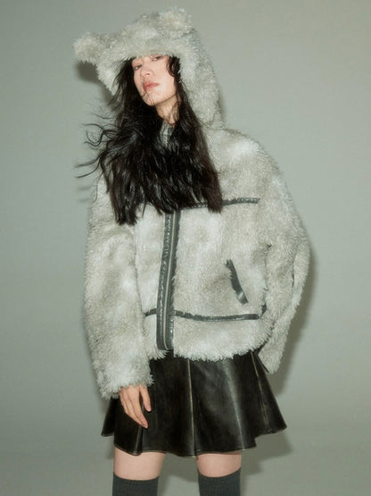 Sustainable Rabbit-eared Fur Coat