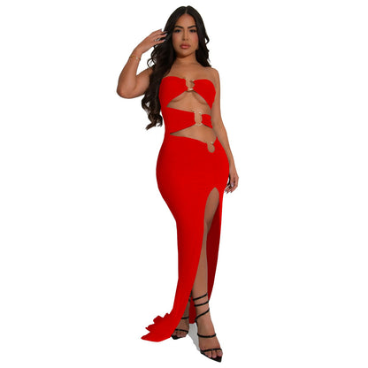 Wear Color Slim Fit Slit Maxi Dress