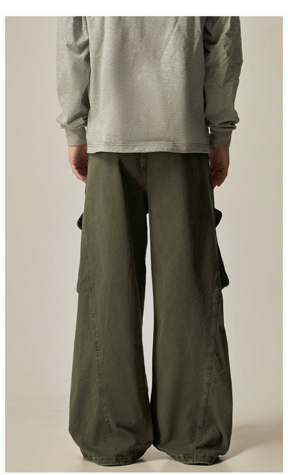 Olive Wide Leg Combat Pants