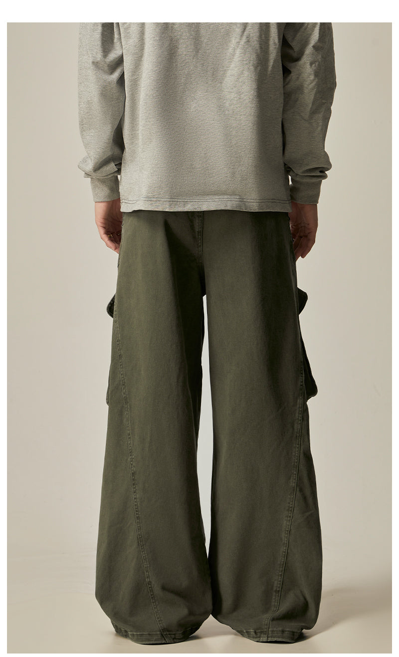 Olive Wide Leg Combat Pants