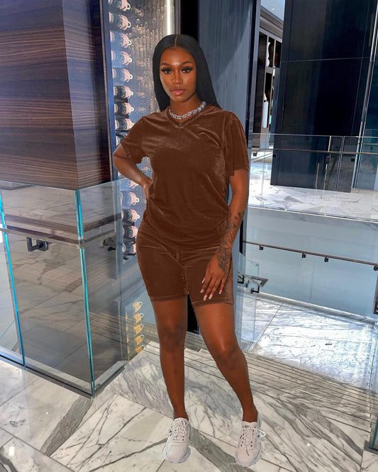 Clothing Velvet Suits Two-piece Set Romper