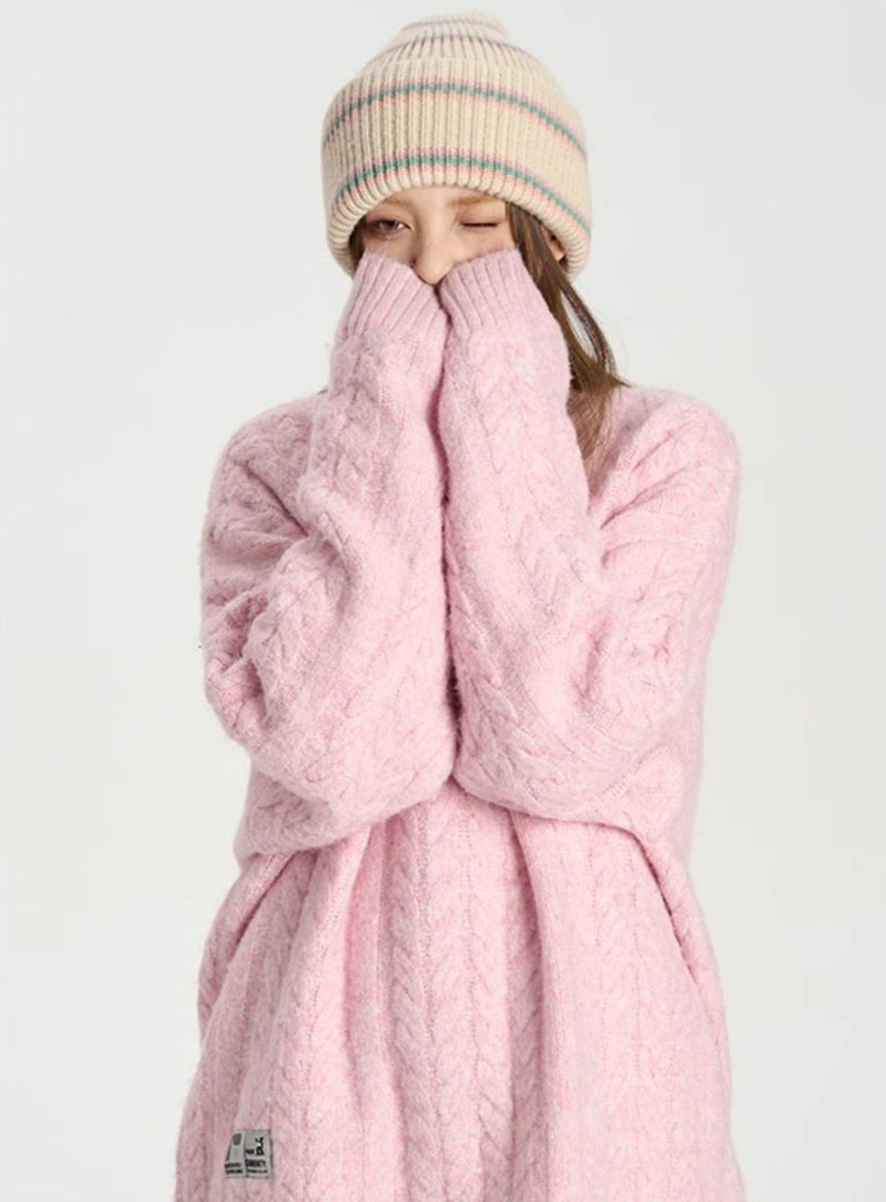 Hip-hop Versatile Twist Knit Sweater