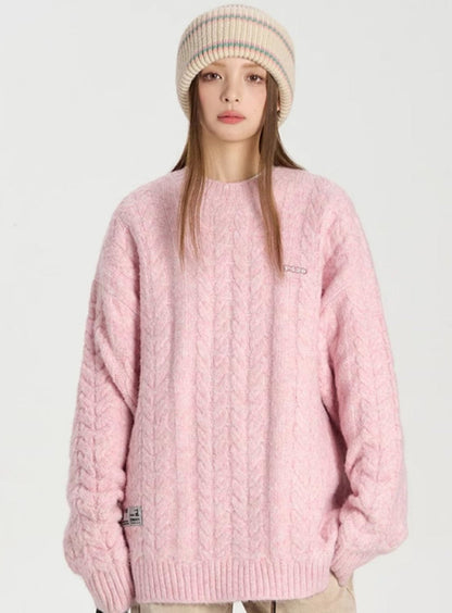 Hip-hop Versatile Twist Knit Sweater