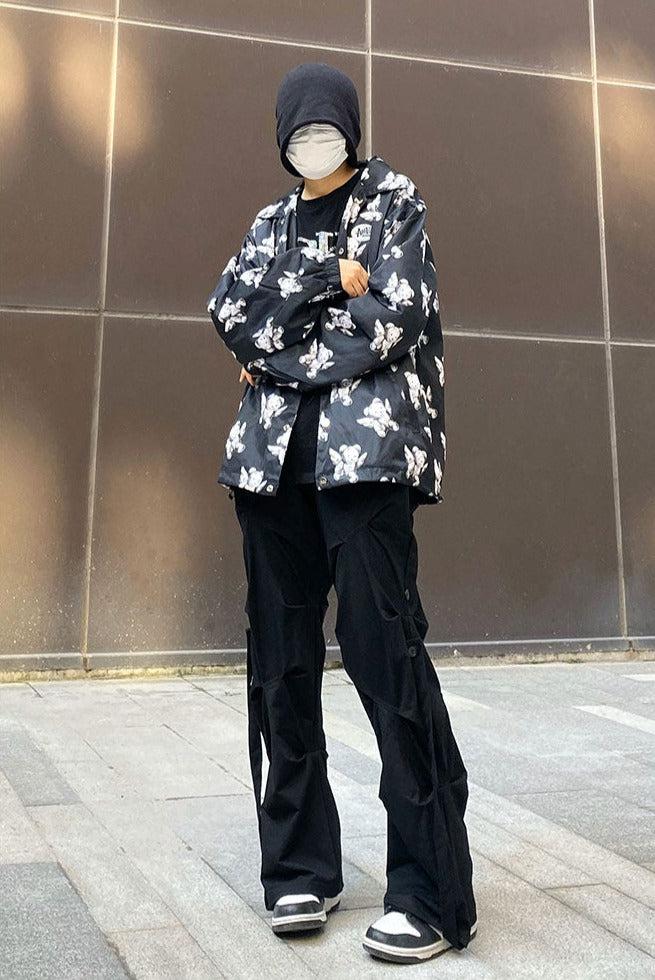 Geo-sculpt Wide-leg Pants