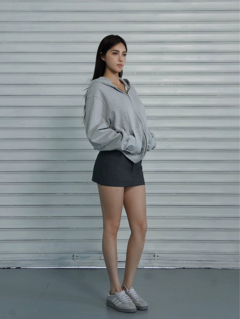 Athletic Zip-up Hooded Sweatshirt