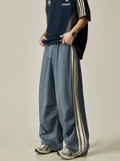 Wide-leg Triple Stripe Athletic Pants