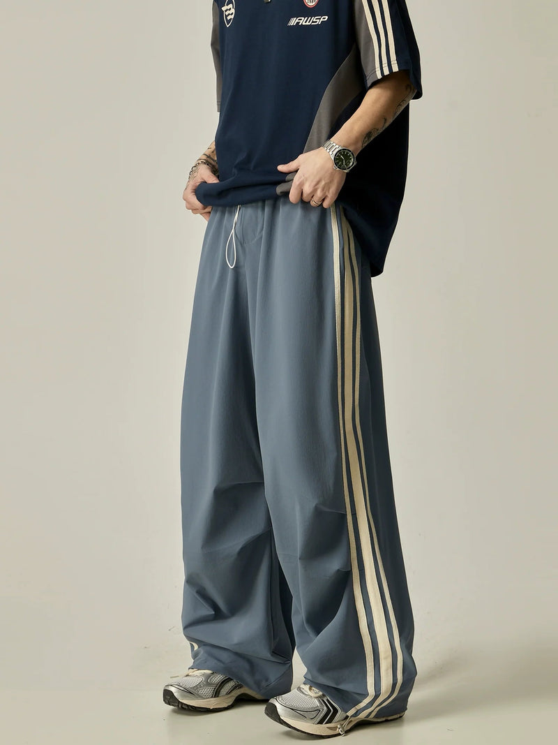 Wide-leg Triple Stripe Athletic Pants