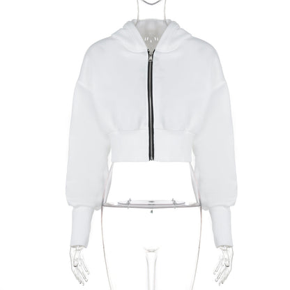 Clothing Autumn Winter Cardigan Zipper Hooded Long Sleeve Knitted Coat