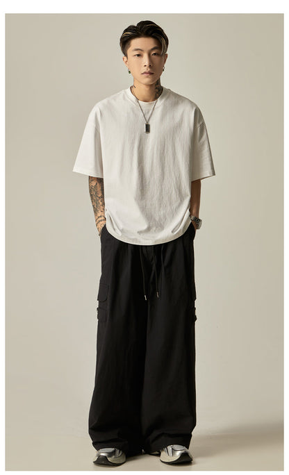Charcoal Wide Leg Utility Pants